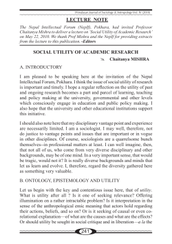 241 social utility of academic research lecture note