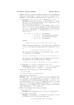 4CCM121A, Abstract Algebra Solution Sheet 9 1. Suppose