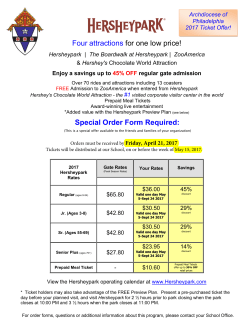 Special Order Form Required: Four attractions for one low price!
