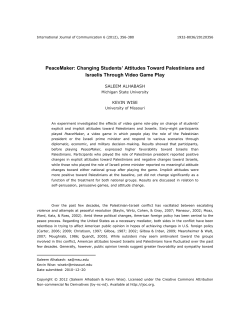 PeaceMaker: Changing Students` Attitudes Toward Palestinians and