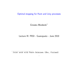 Optimal stopping for Hunt and L&eacute;vy processes Ernesto Mordecki