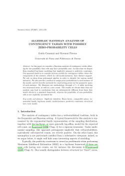 algebraic bayesian analysis of contingency tables with possibly zero