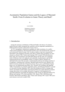 Asymmetric Population Games and the Legacy of Maynard Smith