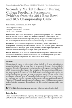 Secondary Market Behavior During College Football`s Postseason