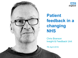 Patient feedback in a changing NHS