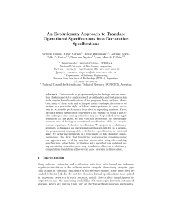 An Evolutionary Approach to Translate Operational Specifications