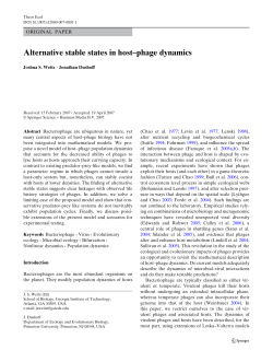 Alternative stable states in host&ndash;phage dynamics