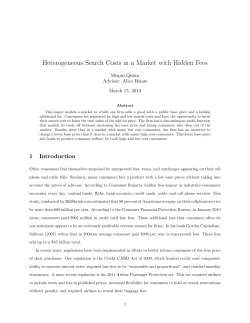 Heterogeneous Search Costs in a Market with Hidden Fees