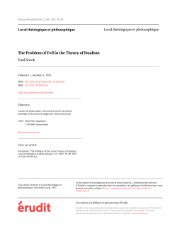 The Problem of Evil in the Theory of Dualism