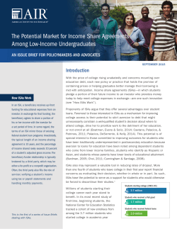The Potential Market for Income Share Agreements Among Low