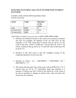 Duration Matching with a Swap to Immunize Interest Rate Risk