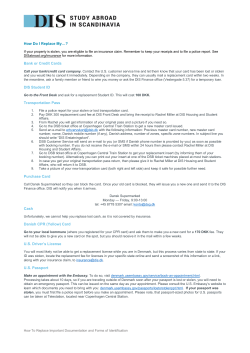 How Do I Replace My…? Bank or Credit Cards DIS Student ID