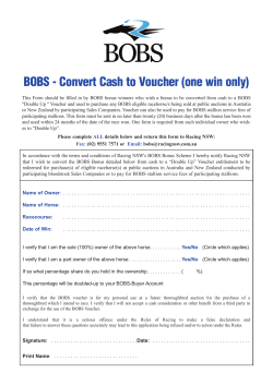 BOBS - Convert Cash to Voucher (one win only)
