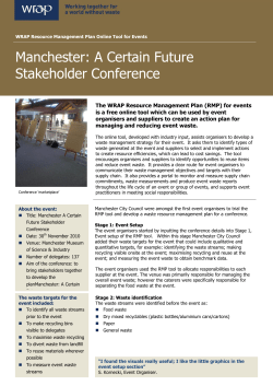 Manchester: A Certain Future Stakeholder Conference