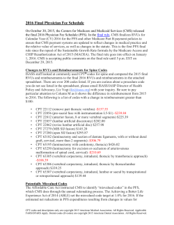 2016 Final Physician Fee Schedule