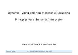 Dynamic Typing and Non-monotonic Reasoning