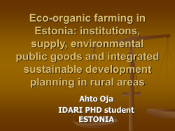 Eco-organic farming in Estonia