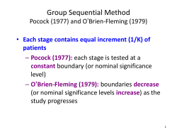 Pocock (1977) Method Normal assumption