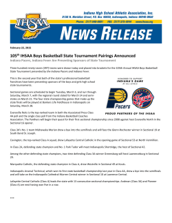 105th IHSAA Boys Basketball State Tournament Pairings Announced