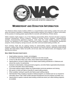 Membership and Donation Form - Oklahoma Native Assets Coalition