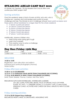 STEAM camp - programme and prizes