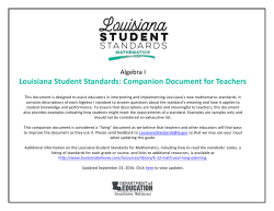 grade k - Louisiana Believes