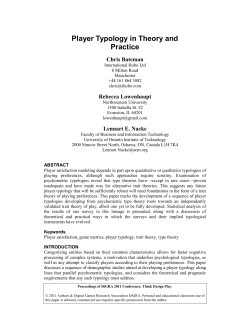 Player Typology in Theory and Practice