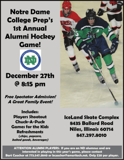Notre Dame College Prep`s 1st Annual Alumni Hockey Game