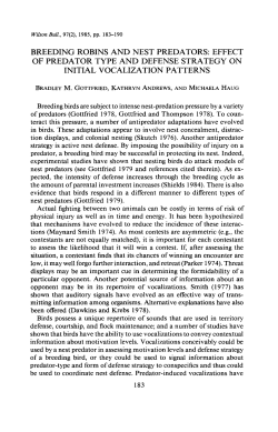 BREEDING ROBINS AND NEST PREDATORS: EFFECT OF