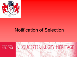 Notification of selection - Gloucester Rugby Heritage