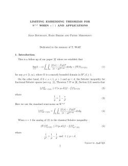 LIMITING EMBEDDING THEOREMS FOR Ws,p WHEN s &uarr; 1 AND
