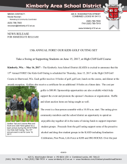 15th Annual FORE! Our Kids Golf Outing Set for June 15th 5-16-17