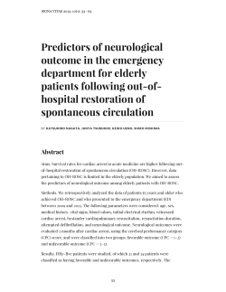 Predictors of neurological outcome in the emergency