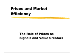 Prices and Market Efficiency