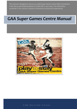 GAA Super Games Centre Manual - SCforH