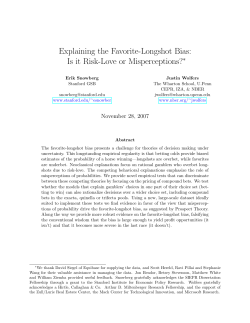 Explaining the Favorite-Longshot Bias: Is it Risk
