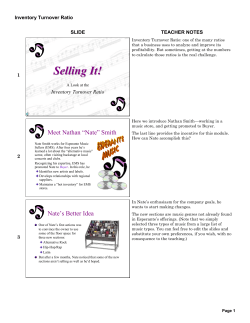 Inventory Turnover Ratio Notes