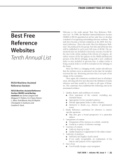 Best Free Reference Websites Tenth Annual List