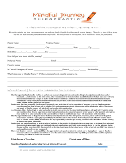 MJ under 18 form - Mindful Journey Chiro