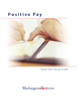 Positive Pay - WashingtonFirst Bank