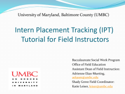 (IPT) Tutorial for Field Instructors - Social Work
