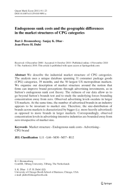Endogenous sunk costs and the geographic differences in the