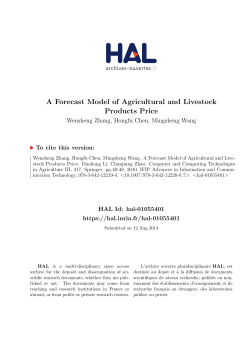 A Forecast Model of Agricultural and Livestock Products Price