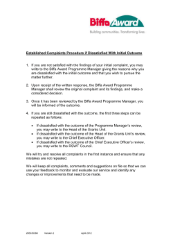 Established Complaints Procedure if Unhappy With Initial Outcome