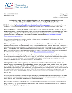 Prosthodontists: Digital Dentistry Helps Hockey Players Get Back on