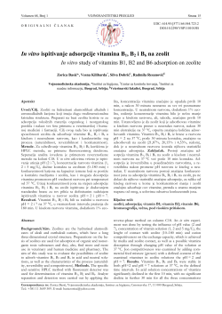In vitro ispitivanje adsorpcije vitamina B1, B2 i B6 na zeolit