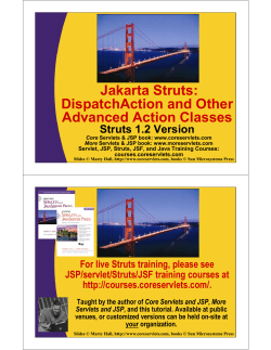 Jakarta Struts: DispatchAction and Other Advanced Action