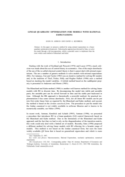 LINEAR QUADRATIC OPTIMIZATION FOR MODELS WITH