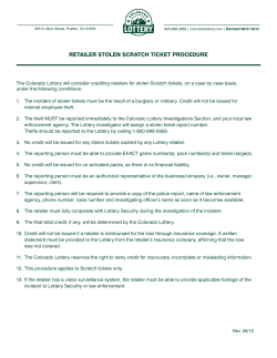 retailer stolen scratch ticket procedure
