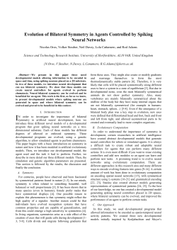 Evolution of Bilateral Symmetry in Agents Controlled by Spiking